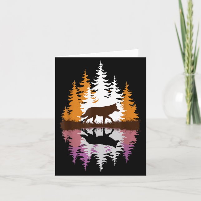 Tarjeta Cool Wolf Art For Men Women Howling Wolf Wolves Lo (Anverso)