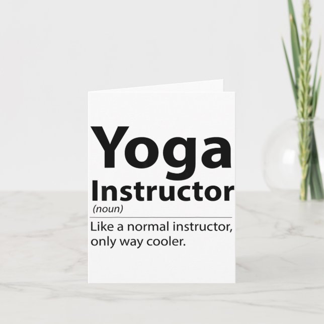 Tarjeta Cool Yoga Instructor Definition Funny Yoga Lover  (Anverso)