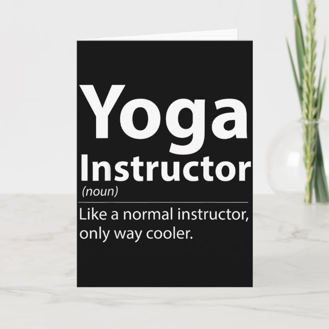 Tarjeta Cool Yoga Instructor Definition Funny Yoga Lover  (Anverso)