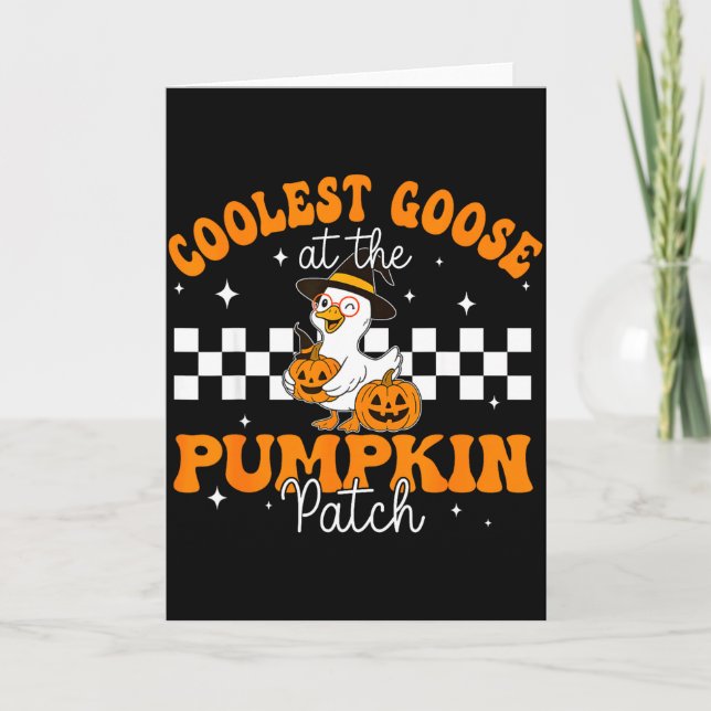 Tarjeta Coolest Goose At The Pumpkin Patch Autumn Fall For (Anverso)