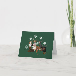 Tarjeta Coonhound Antlers Green