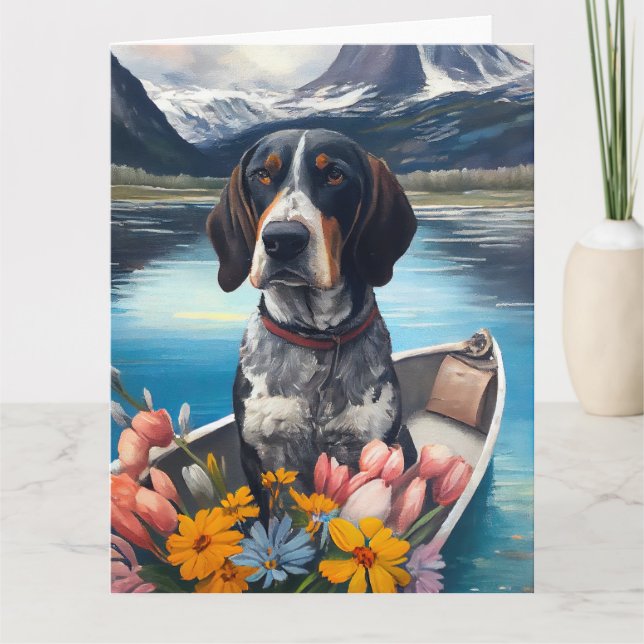 Tarjeta Coonhound de Bluetick en una remo: Una aventura pa (Anverso)