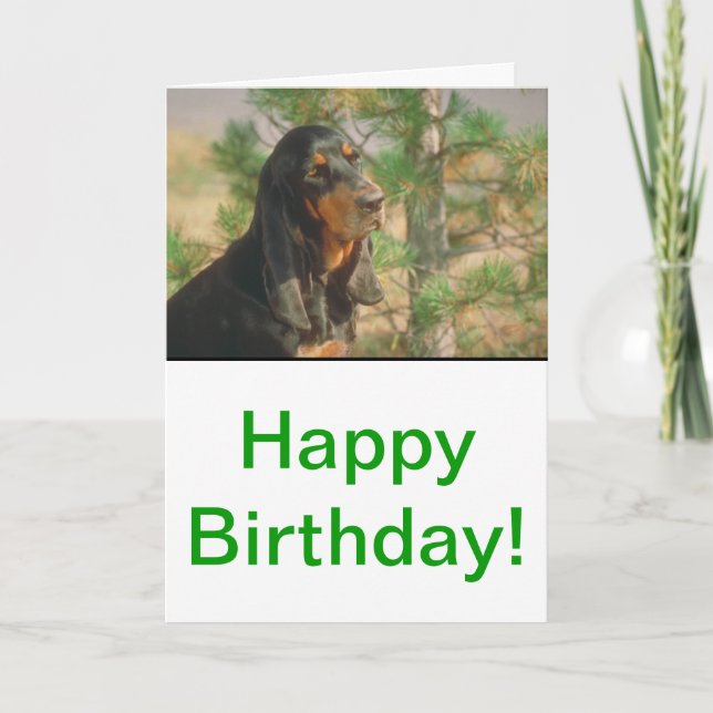 Tarjeta Coonhound negro y del moreno (Anverso)