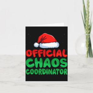 Tarjeta Coordinador de caos masculino sombrero de santa na