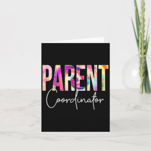 Tarjeta Coordinador de Padres Tie Dye Apreciación de Regre