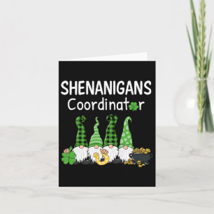 Tarjeta Coordinador de Shenanigans St Patricks Day Gnomes
