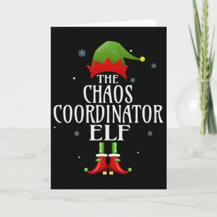 Tarjeta Coordinador del caos Elf Xmas Groupe coincidiendo 