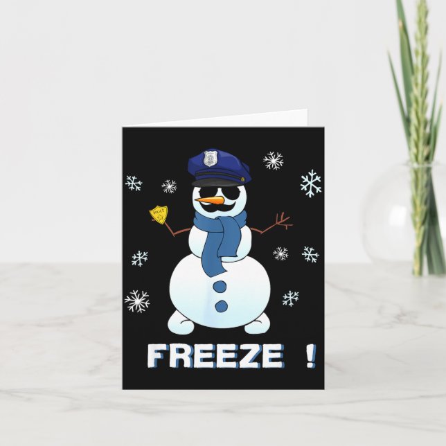 Tarjeta Cop Snowman Shirt Ze Christmas Party Gift Xmas  (Anverso)