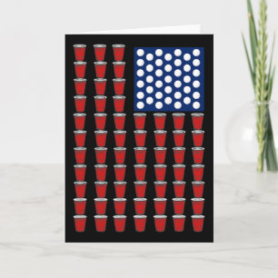 Tarjeta Copa de Beer Pong de 4 de Julio Tendance Roja Solo
