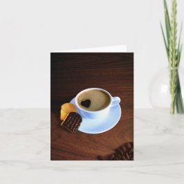 Tarjeta Copa de café con espuma en forma de corazón