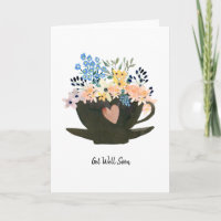 Copa de café con flores