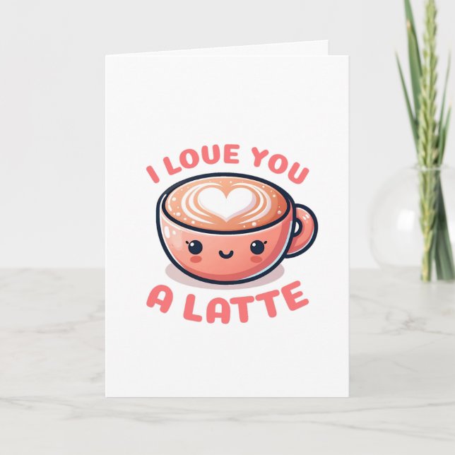 Tarjeta Copa de Café el día de San Valentín "Te amo a un l (Anverso)