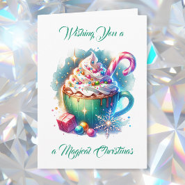 Tarjeta Copa de Navidades de acuarela bonito