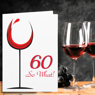 Tarjeta Copa de Vino Roja Motivacional Moderna Cumpleaños 
