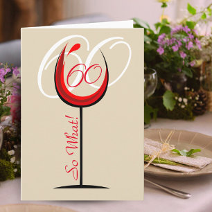 Tarjeta Copa de vino rojo motivacional moderna para 60 cum
