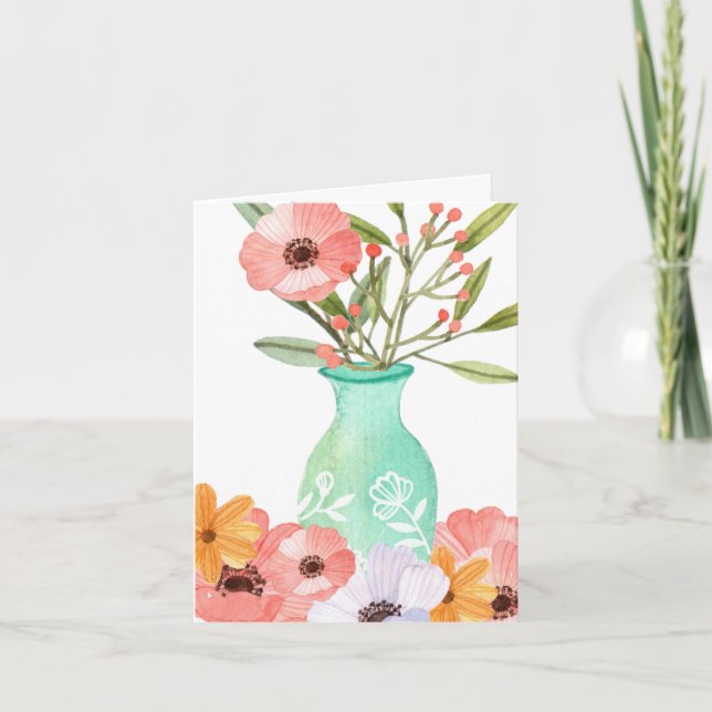 Tarjeta Copas acuáticas, Vase, pequeño Día de la Madre (Anverso)