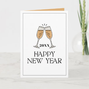 Tarjeta Copas de champán personalizadas Feliz Año Nuevo Vi
