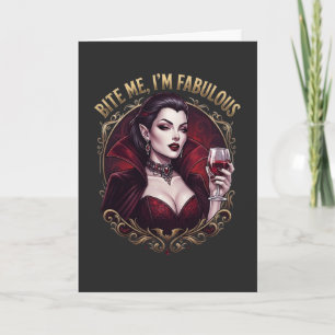 Tarjeta Cópeme Soy Vaso de Vidrio de Vino Gótico de Vampir