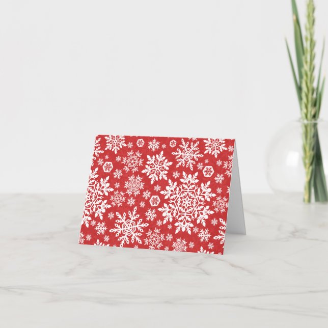 Tarjeta Copia de Copos de Nieve Blancos Elegantes (Arándan (Anverso)