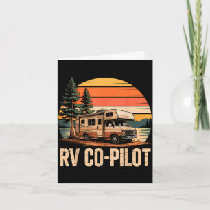 Tarjeta Copiloto de RV camping campista puesta de sol escé