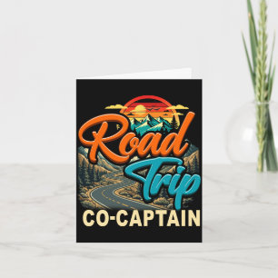 Tarjeta Copiloto de viaje en carretera familia viajera de