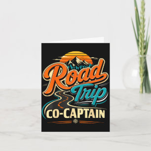 Tarjeta copiloto de viaje en carretera grupo de vacaciones