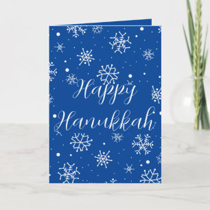 Tarjeta Copo de nieve Azul Feliz Janucá