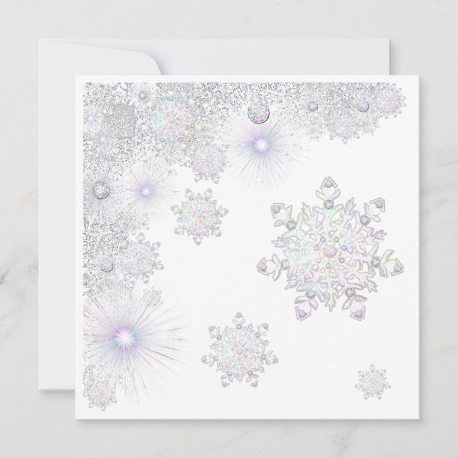 Tarjeta copo de nieve blanco (Anverso)