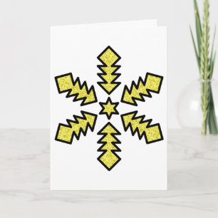 Tarjeta Copo de Nieve Brillante - Estrella Amarilla