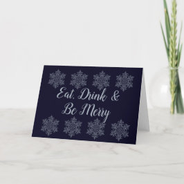 Tarjeta Copo de Nieve de Plata Ornamentado