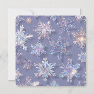 Tarjeta Copo de nieve iridiscente en 3D