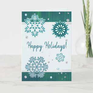 Tarjeta Copo de Nieve Joyado 3D EN BLANCO