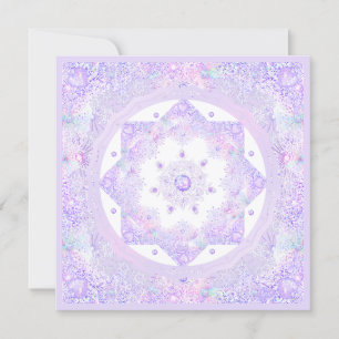 Tarjeta copo de nieve morado ligero y corazón brillante