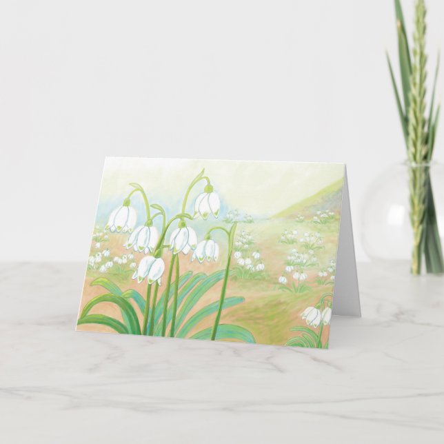 Tarjeta Copo de nieve primaveral, Ilustracion vernum de Le (Anverso)