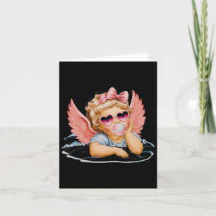 Tarjeta Copo de San Valentín Retro Corazón Solteros Cupido