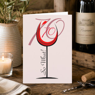 Tarjeta Copo de vino tinto divertido positivo cumpleaños 7