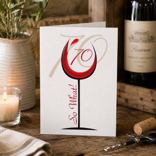 Tarjeta Copo de vino tinto divertido positivo cumpleaños 7