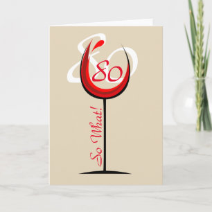 Tarjeta Copo de vino tinto positivo 80 así que qué / 80 cu
