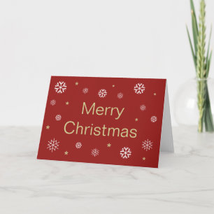 Tarjeta Copos de Navidad Blancos y Rojo en Blanco