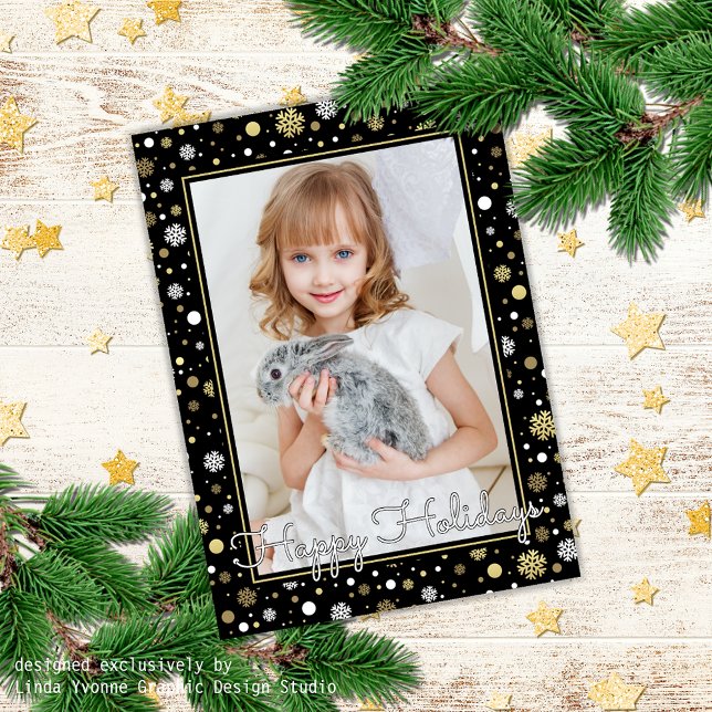 Tarjeta Copos de nieve de oro blanco personalizado en vaca (Subido por el creador)