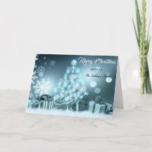 Copos de nieve Pine Tree Light Blue Merry Christma