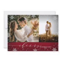 Copos de nieve rojos y plateados 2 fotos Navidades