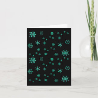 Tarjeta Copos de Nieve Verdes Lindos Navidad Temporada de