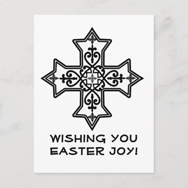 Tarjeta copta de Pascua en blanco y negro (Anverso)