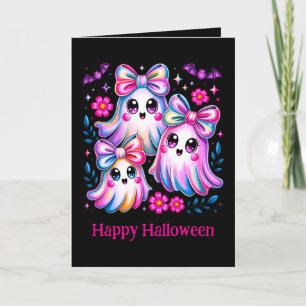 Tarjeta Coqueta arcoiris fantasmas rosa caliente Feliz Hal