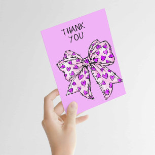 Tarjeta Coqueta Caprichosa Lazo Corazón Morado Cualquier O