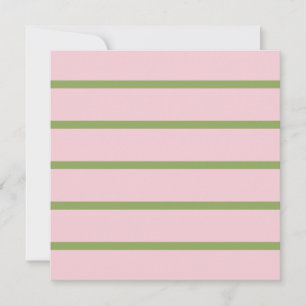 Tarjeta Coqueta Chic Preppy Rayas Verdes y Rosadas Pastel