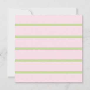 Tarjeta Coqueta Chic Preppy Rayas Verdes y Rosadas Pastel