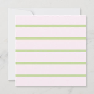 Tarjeta Coqueta Chic Preppy Rayas Verdes y Rosadas Pastel