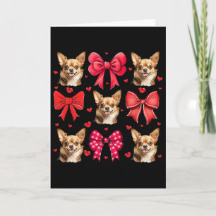 Tarjeta Coqueta Chihuahua Lazo Amante de Cachorros Mamá Pe